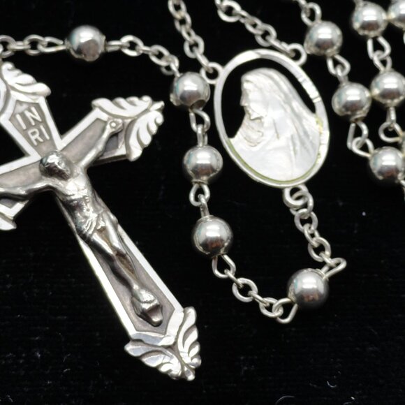 Sterling Silver 18 Grams 17" Rosary - Picture 7 of 8